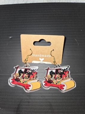 Yabba Dabba Doo! Handmade Flintstones Earrings